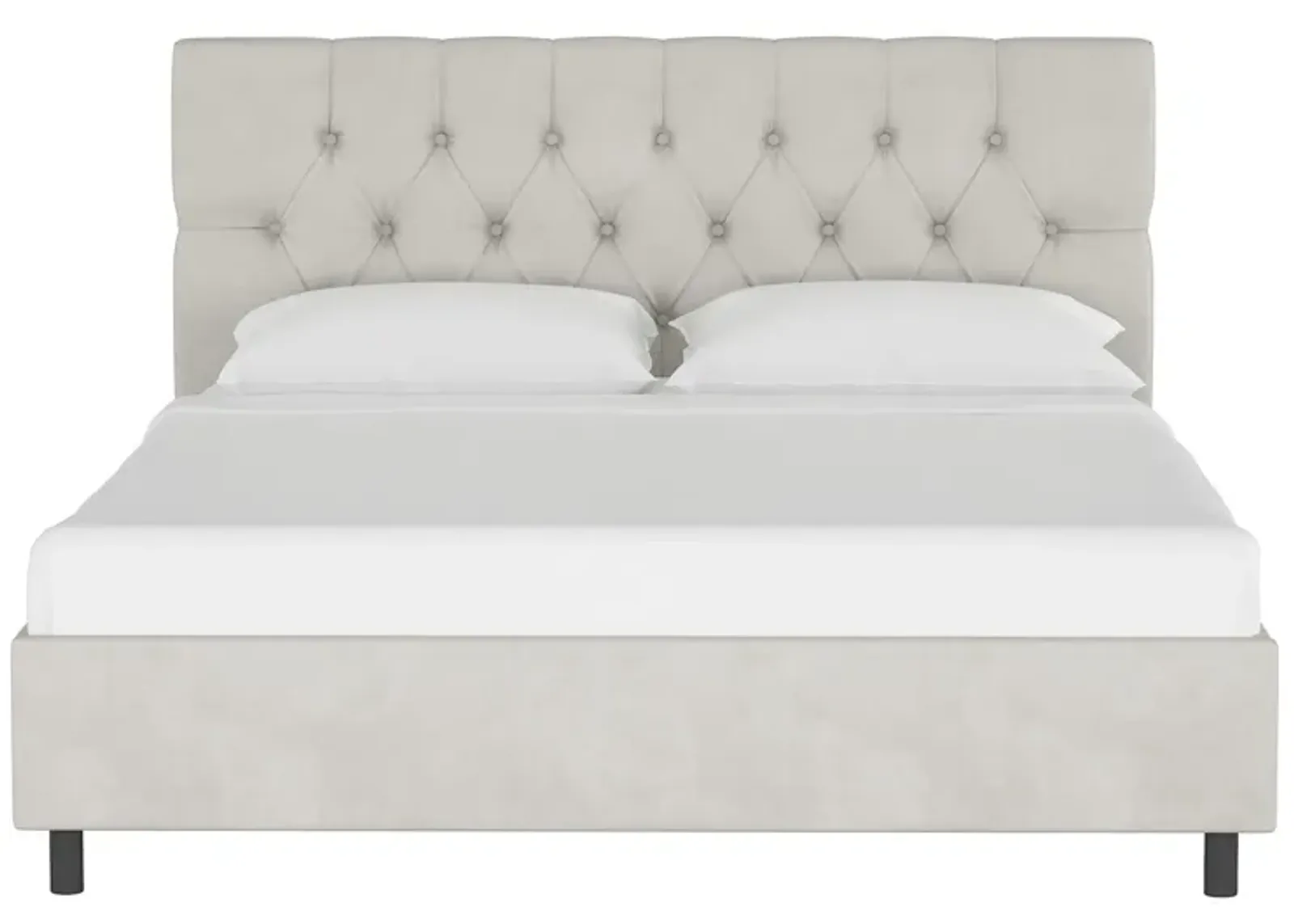 Blanchard Platform Bed in Velvet Light Gray by Skyline