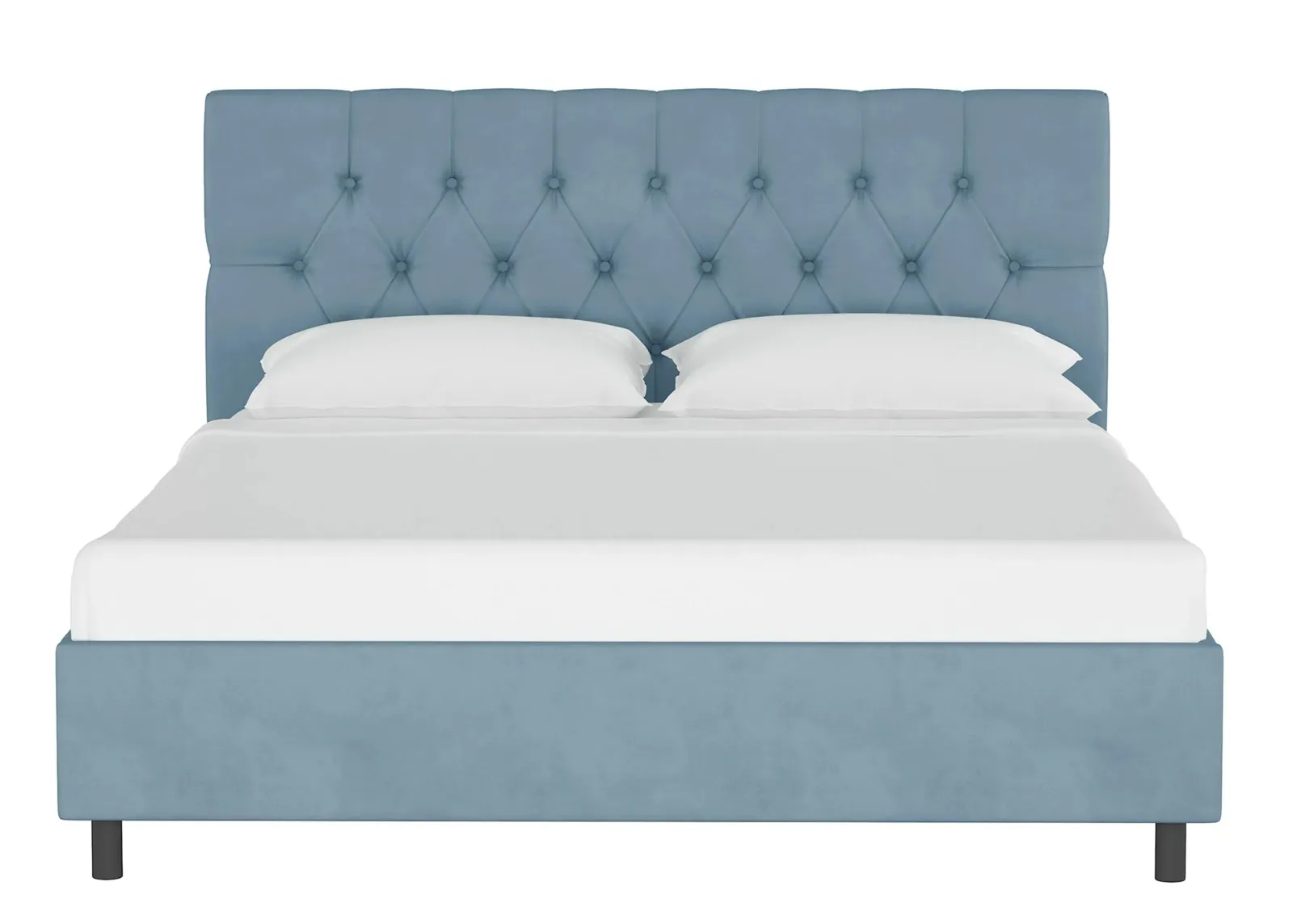 Blanchard Platform Bed in Velvet Ocean by Skyline