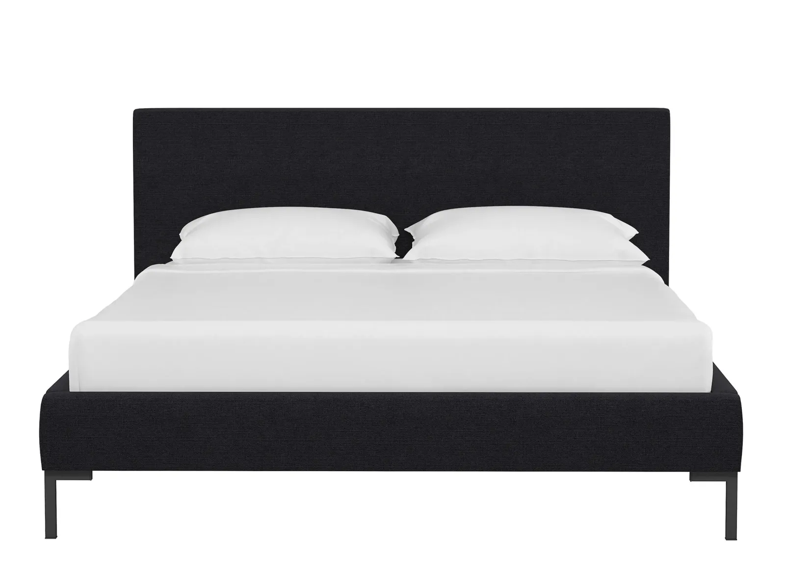 Malin Platform Bed in Linen Black by Skyline