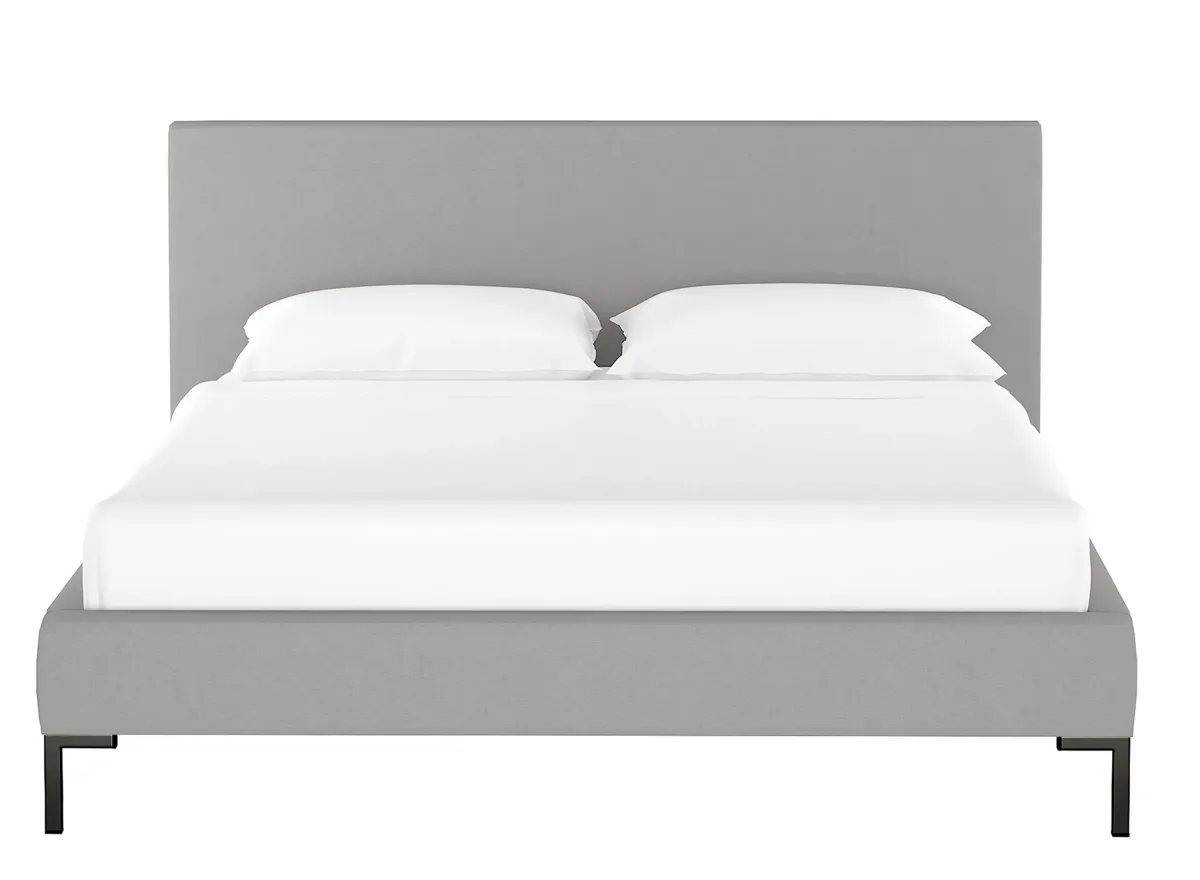 Malin Platform Bed in Linen Gray by Skyline