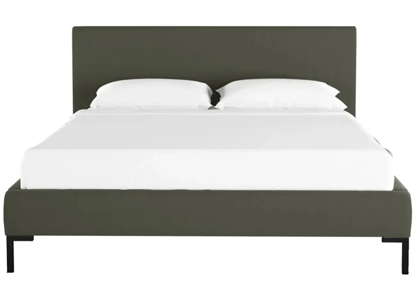 Malin Platform Bed in Velvet Pewter by Skyline