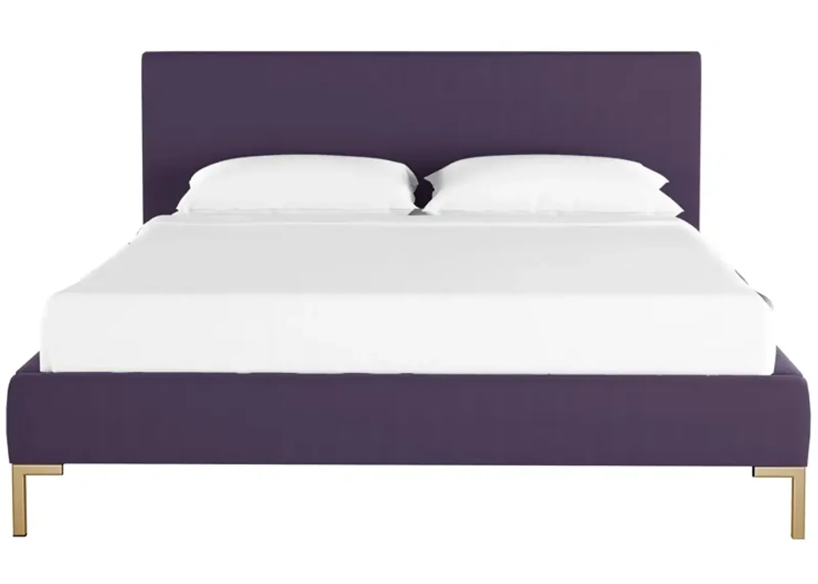 Malin Platform Bed in Velvet Aubergine by Skyline