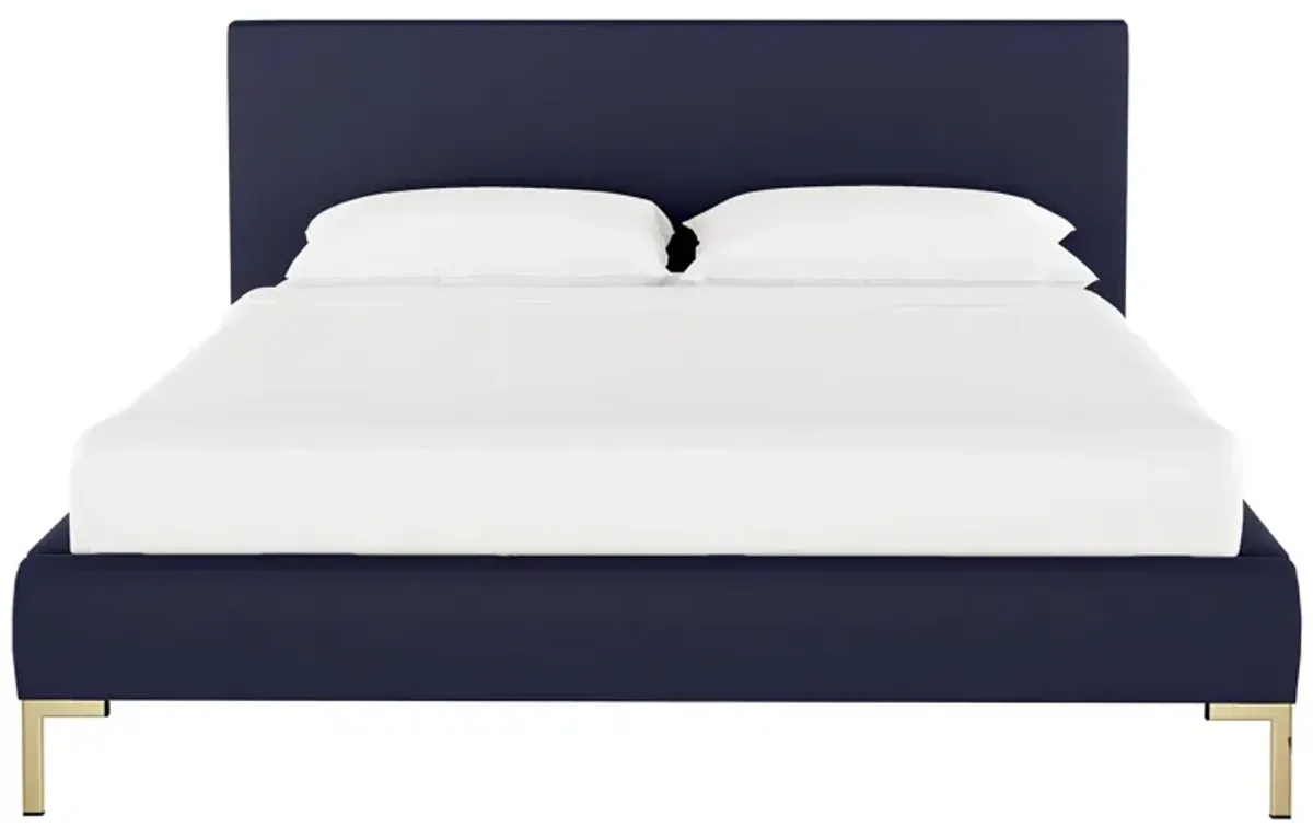 Malin Platform Bed in Velvet Ink by Skyline