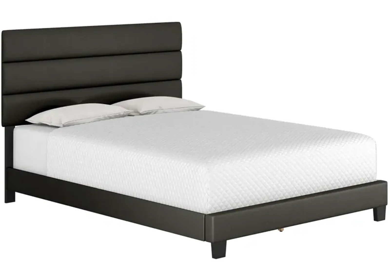 Parker Faux Leather Platform Bed in Black by Boyd Flotation