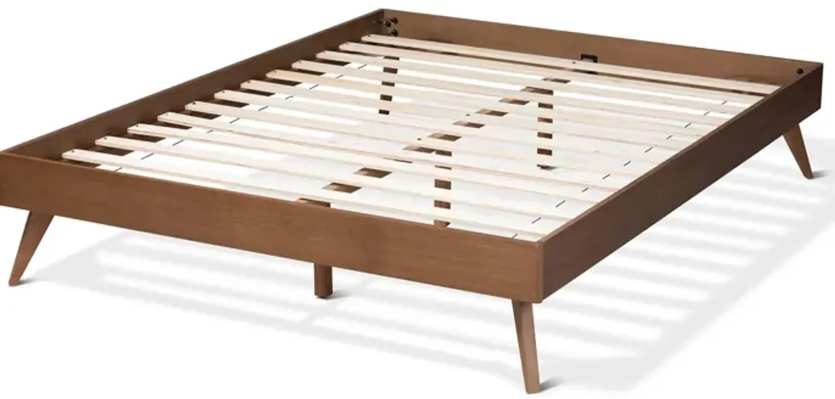 Lissette Mid-Century Queen Size Platform Bed Frame