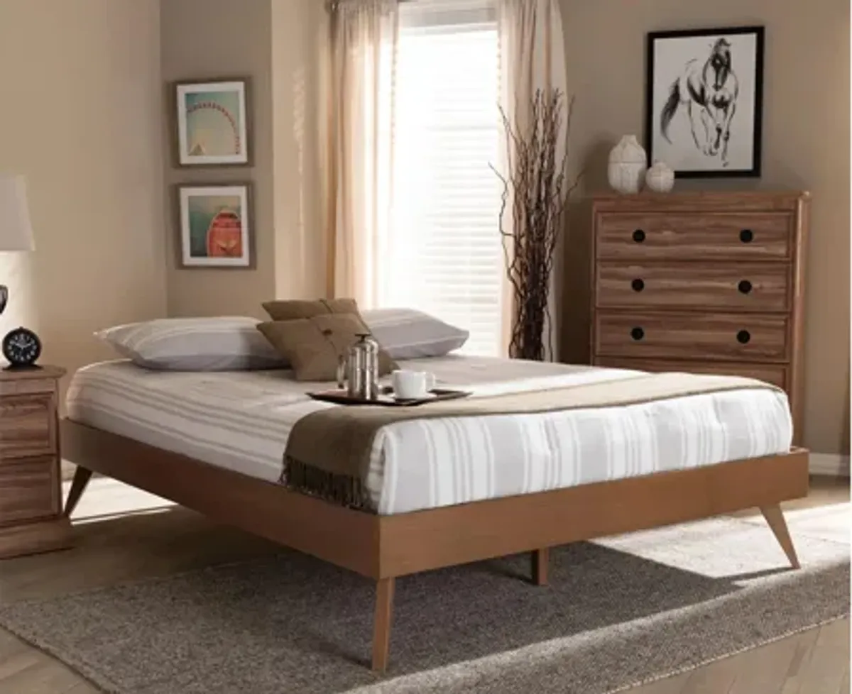 Lissette Mid-Century Queen Size Platform Bed Frame