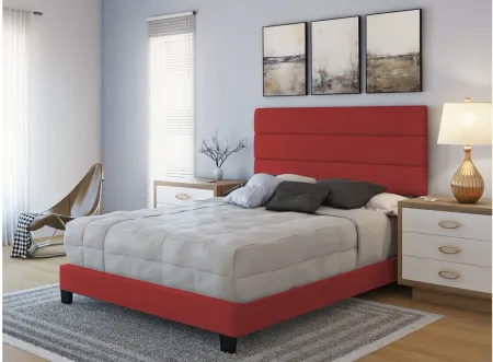 Parker Faux Leather Platform Bed in Red by Boyd Flotation