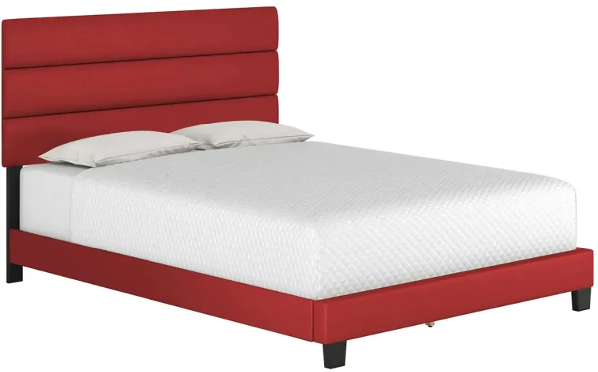 Parker Faux Leather Platform Bed in Red by Boyd Flotation