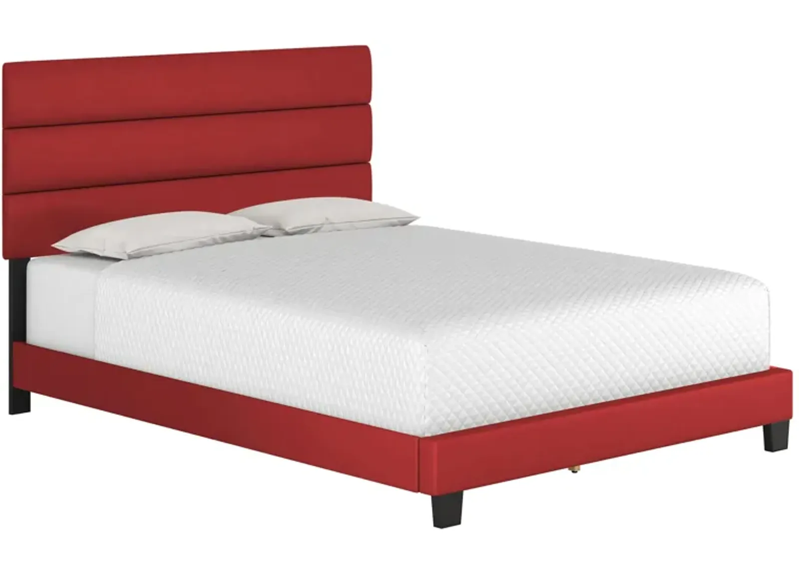 Parker Faux Leather Platform Bed in Red by Boyd Flotation