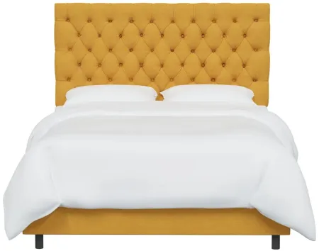 Queensbury Bed in Linen French Yellow by Skyline