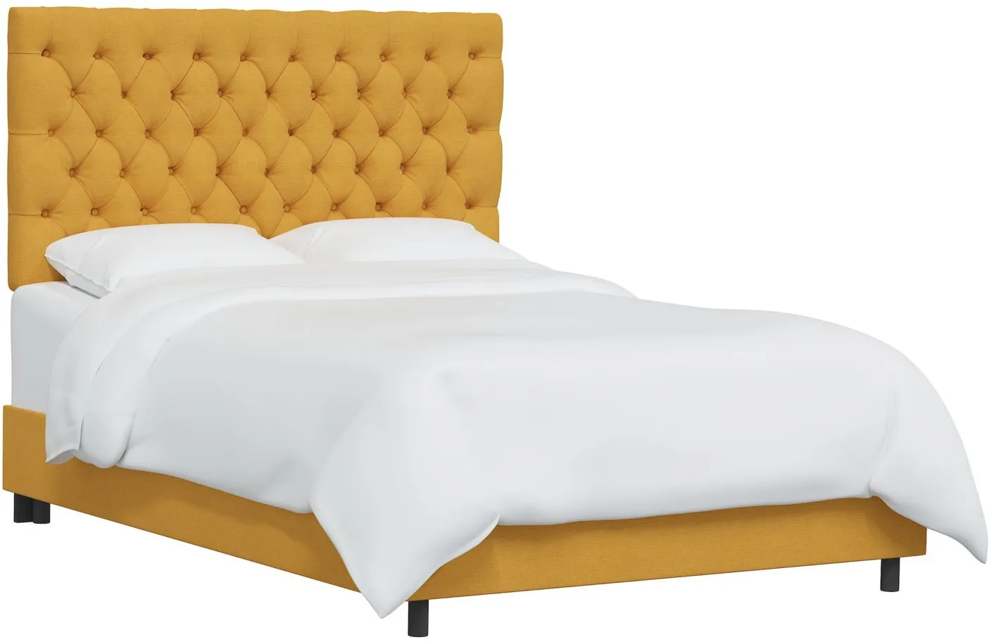 Queensbury Bed in Linen French Yellow by Skyline