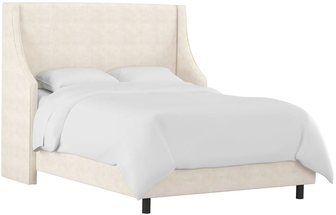 Cam Wingback Bed in Linen Talc by Skyline