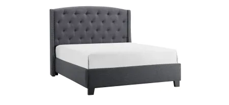 Eva Tufted Upholstered Bed in Gray by Crown Mark