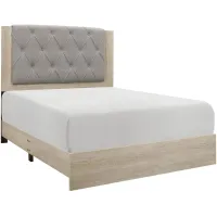 Karren Upholstered Panel Bed in Cream by Homelegance