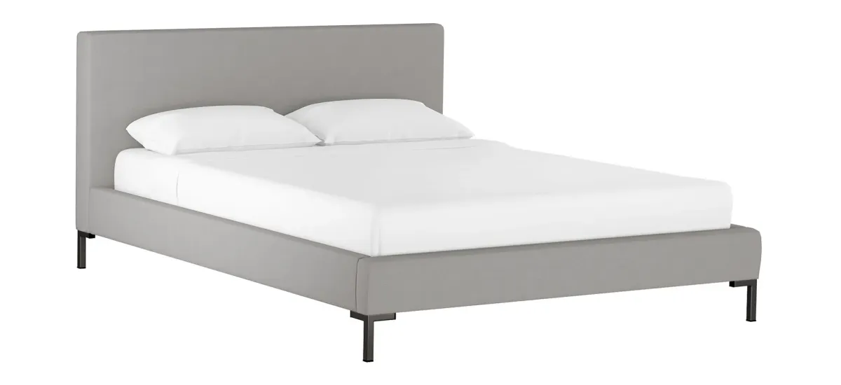 Malin Platform Bed in Linen Gray by Skyline