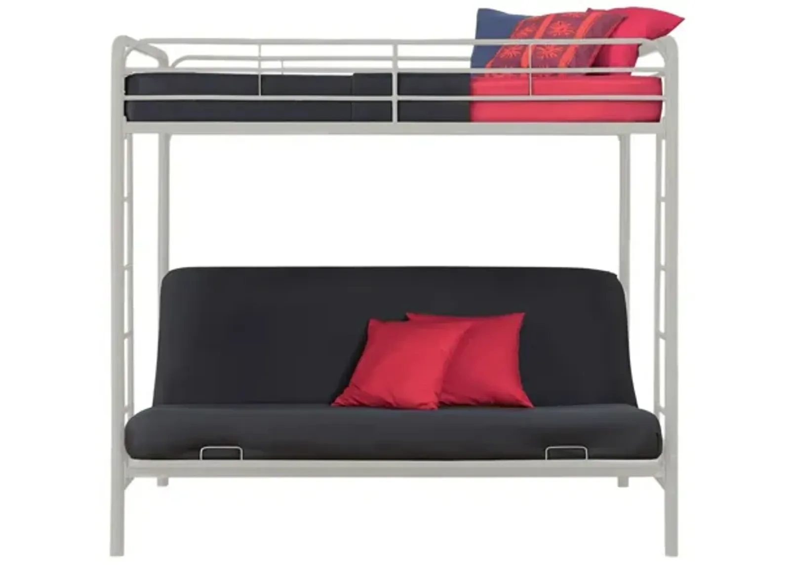 Sammie Twin over Futon Metal Bed in White by DOREL HOME FURNISHINGS