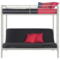 Sammie Twin over Futon Metal Bed in White by DOREL HOME FURNISHINGS