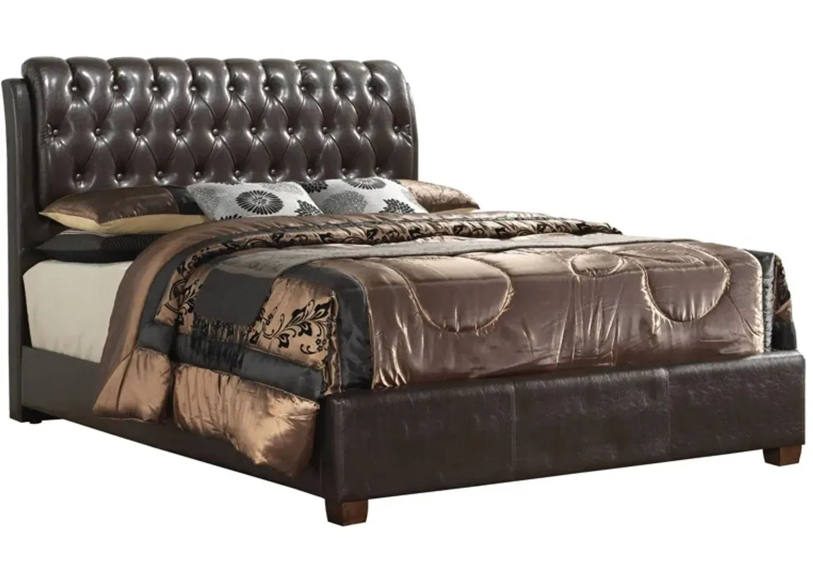 Marilla Upholstered Bed in Cappuccino by Glory Furniture