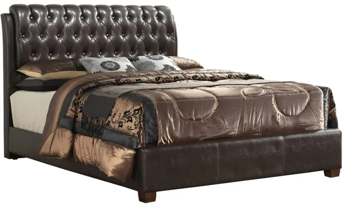 Marilla Upholstered Bed in Cappuccino by Glory Furniture