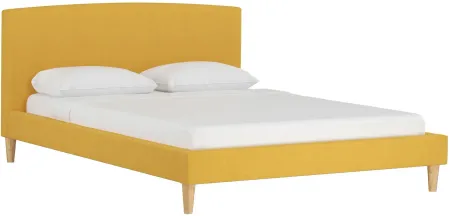 Drita Platform Bed in Linen French Yellow by Skyline
