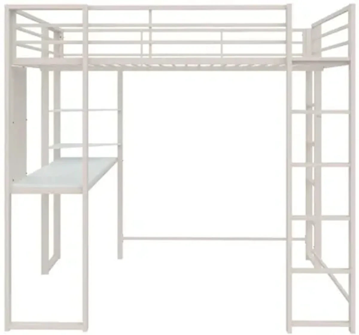 Abode Full Size Metal Bed in White by DOREL HOME FURNISHINGS