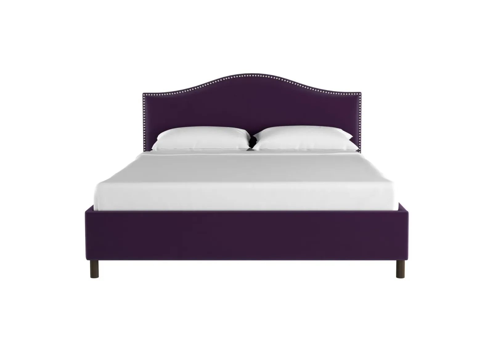 Alexander Platform Bed in Velvet Aubergine by Skyline