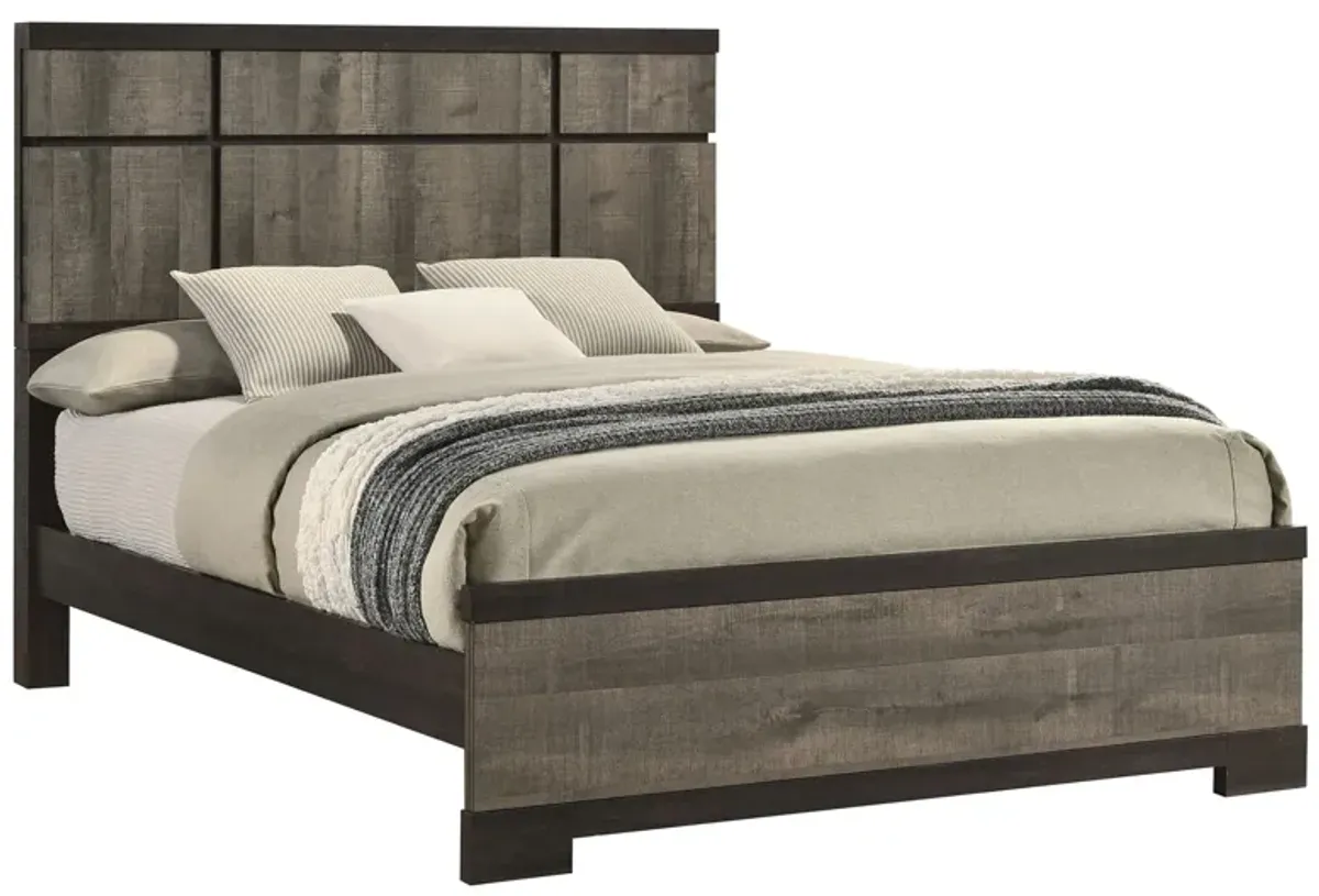 Remington Bed in Rustic Grey & Dark Ebony by Crown Mark