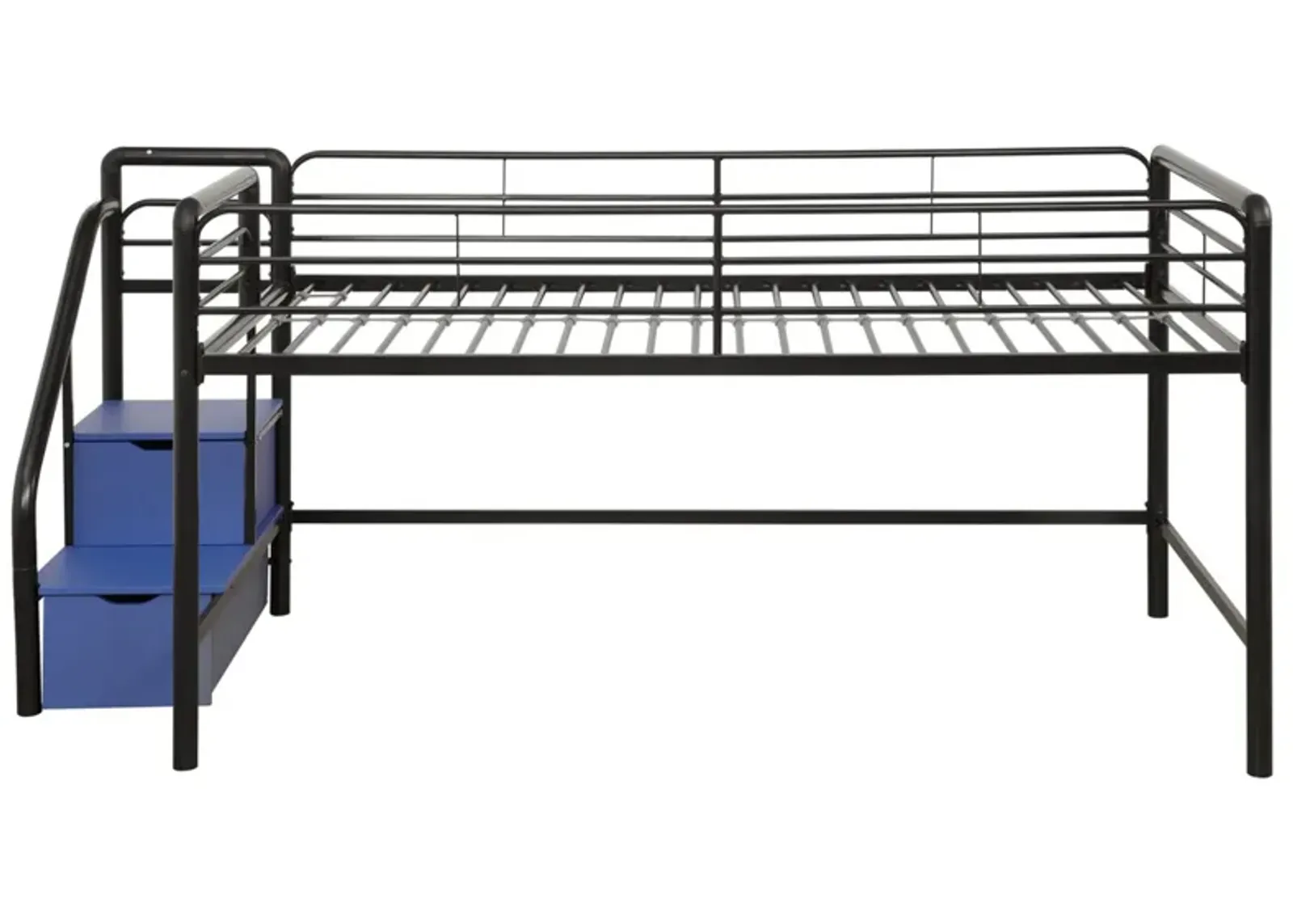 Sol Junior Twin Metal Bed with Storage Step in Black by DOREL HOME FURNISHINGS