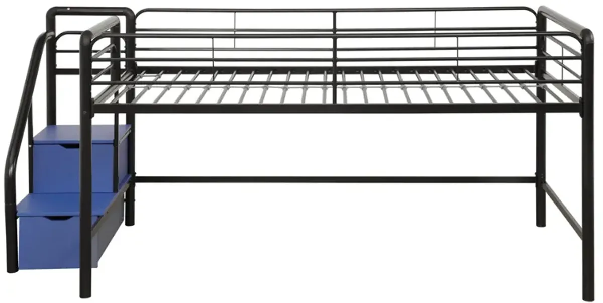 Sol Junior Twin Metal Bed with Storage Step