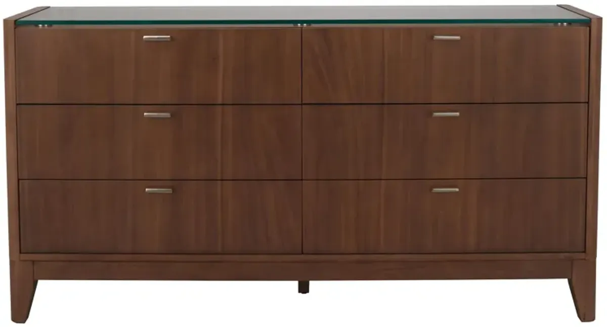 Kerrigan Dresser w/Glass Top in Brown by Davis Intl.