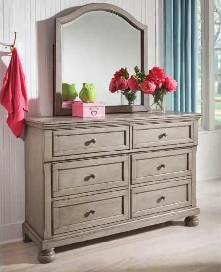 Lettner Dresser and Mirror in Light Gray by Ashley Furniture