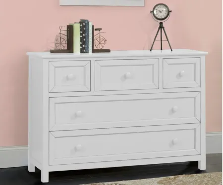 Schoolhouse 5 Drawer Dresser in White by Hillsdale Furniture