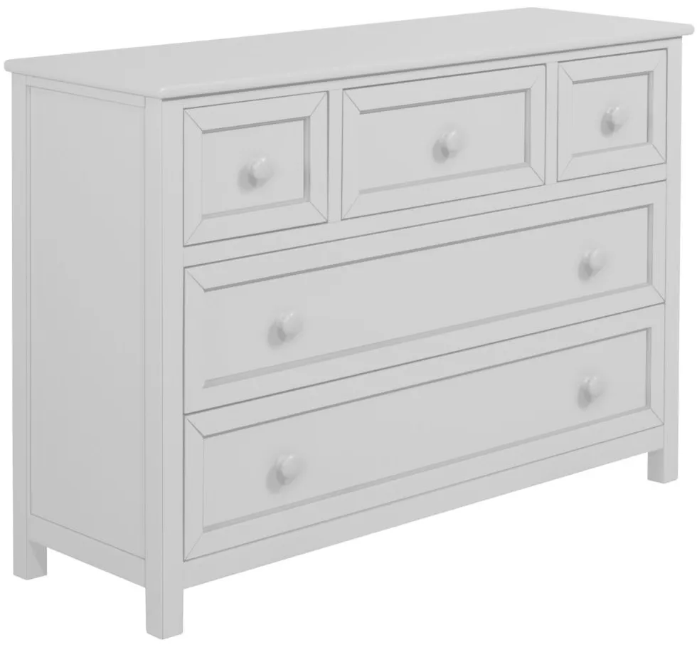 Schoolhouse 5 Drawer Dresser in White by Hillsdale Furniture