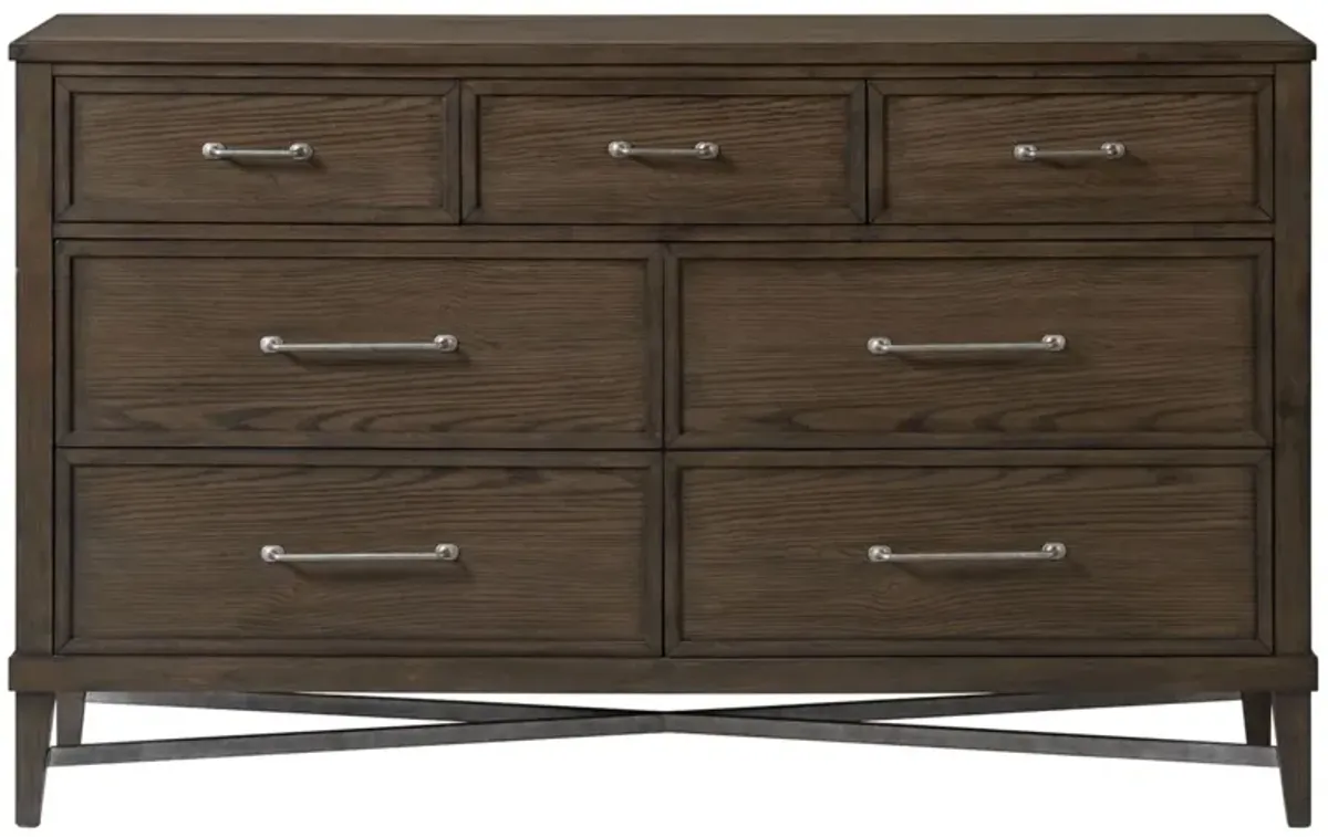 Preston 7 Drawer Dresser in Weathered Vintage Oak by Intercon