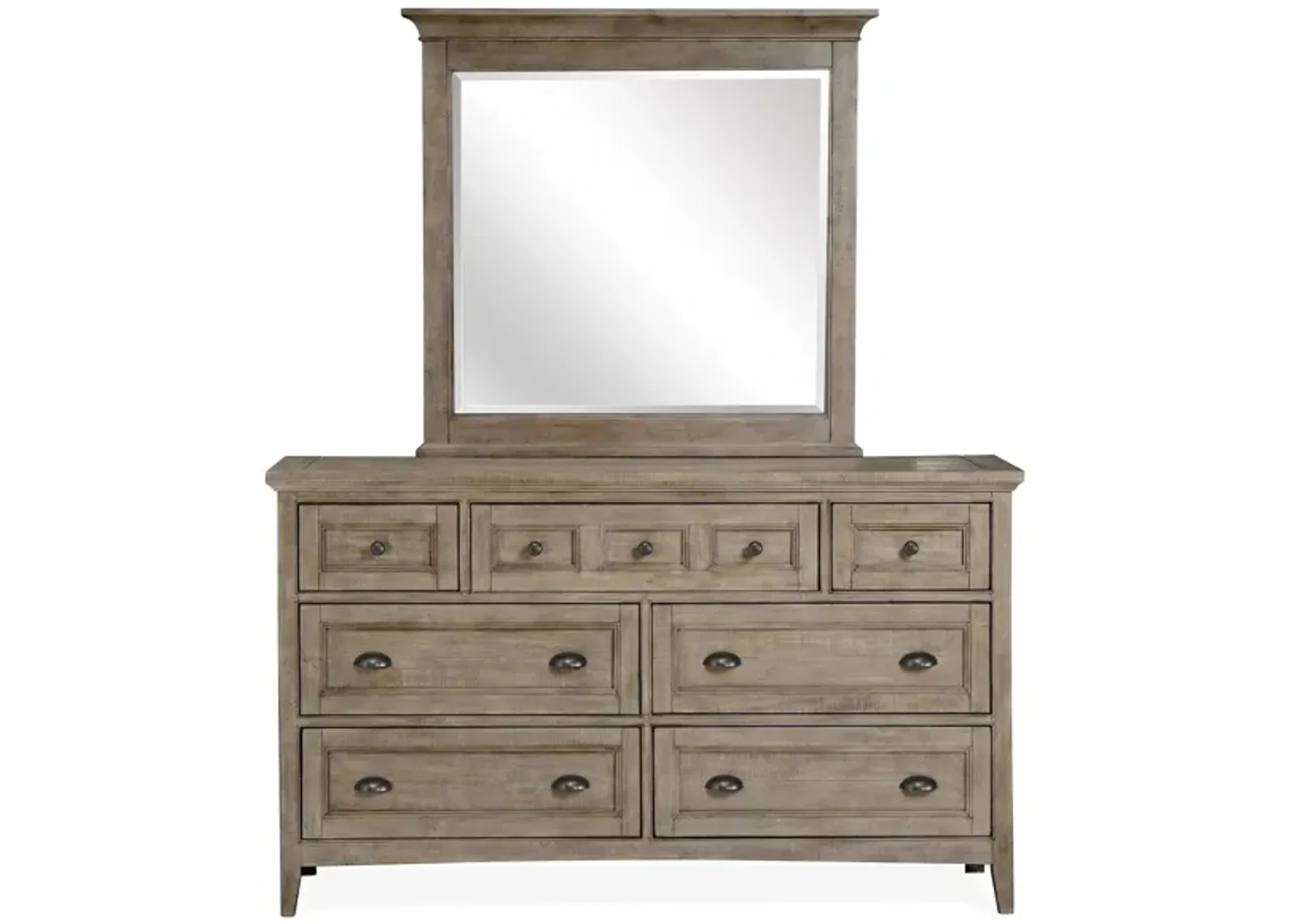 Ivy Ridge Dresser w/ Landscape Mirror in Dovetail Grey by Magnussen Home