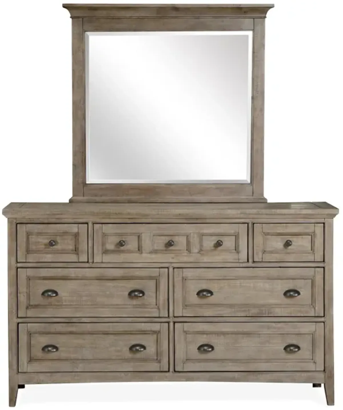 Ivy Ridge Dresser w/ Landscape Mirror in Dovetail Grey by Magnussen Home