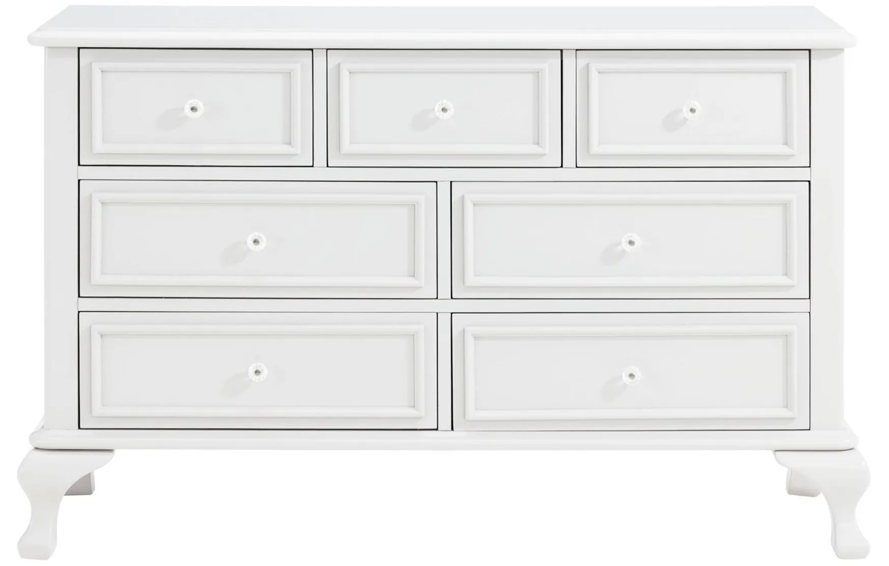 Jenna 7 Drawer Dresser in White by Elements International Group