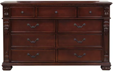 Lyndon 9 Drawer Dresser in Cherry by Glory Furniture