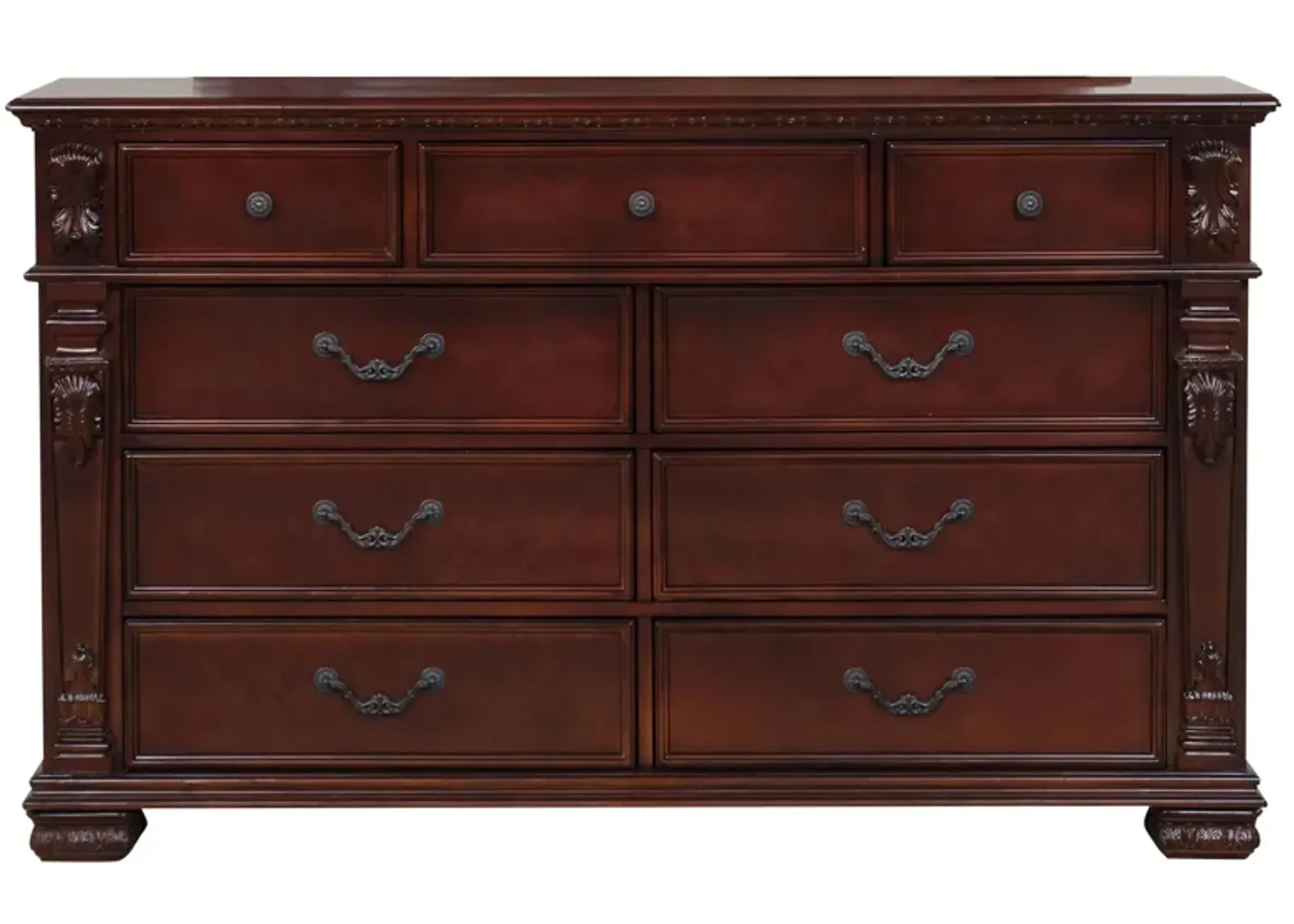 Lyndon 9 Drawer Dresser in Cherry by Glory Furniture