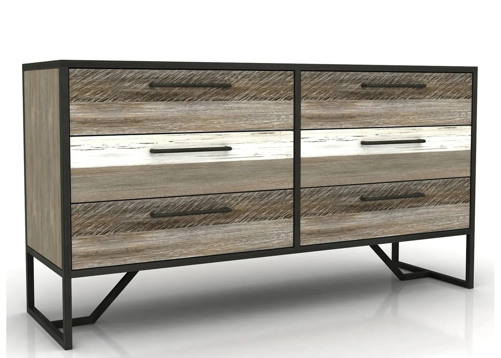 Metro Havana 6-Drawer Dresser in Brown, White by LH Imports Ltd