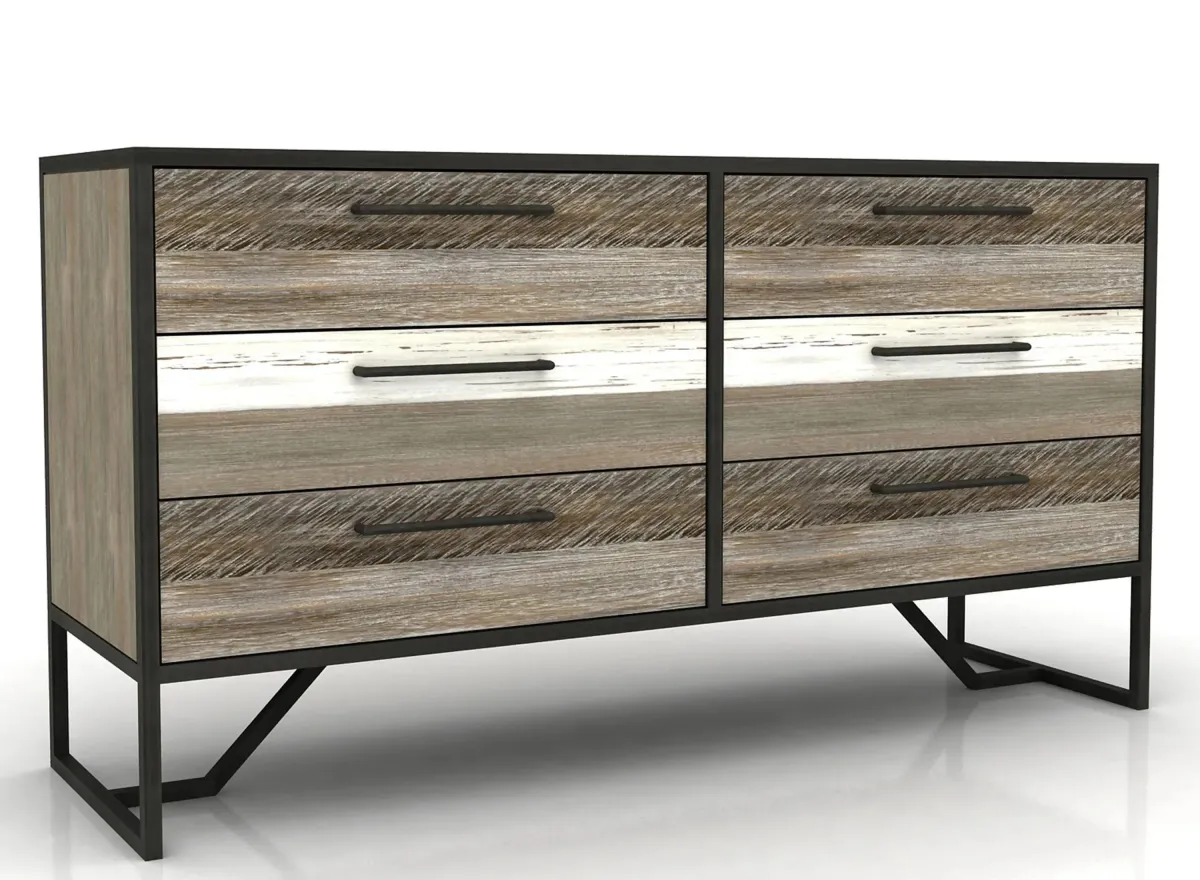 Metro Havana 6-Drawer Dresser in Brown, White by LH Imports Ltd