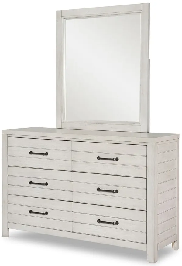 Summer Camp Dresser and Mirror in Stone Path White by Legacy Classic Furniture