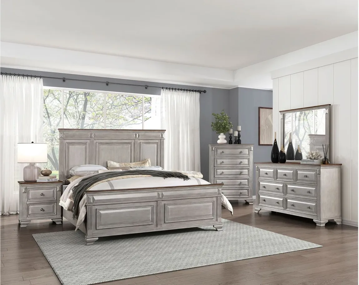 Aria Dresser in 2-Tones Finish (Brown and Gray) by Homelegance