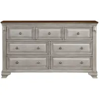 Aria Dresser in 2-Tones Finish (Brown and Gray) by Homelegance