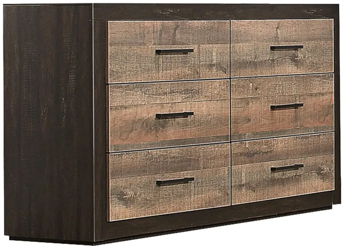 Chad Bedroom Dresser in Dark Ebony & Rustic Mahogany by Homelegance