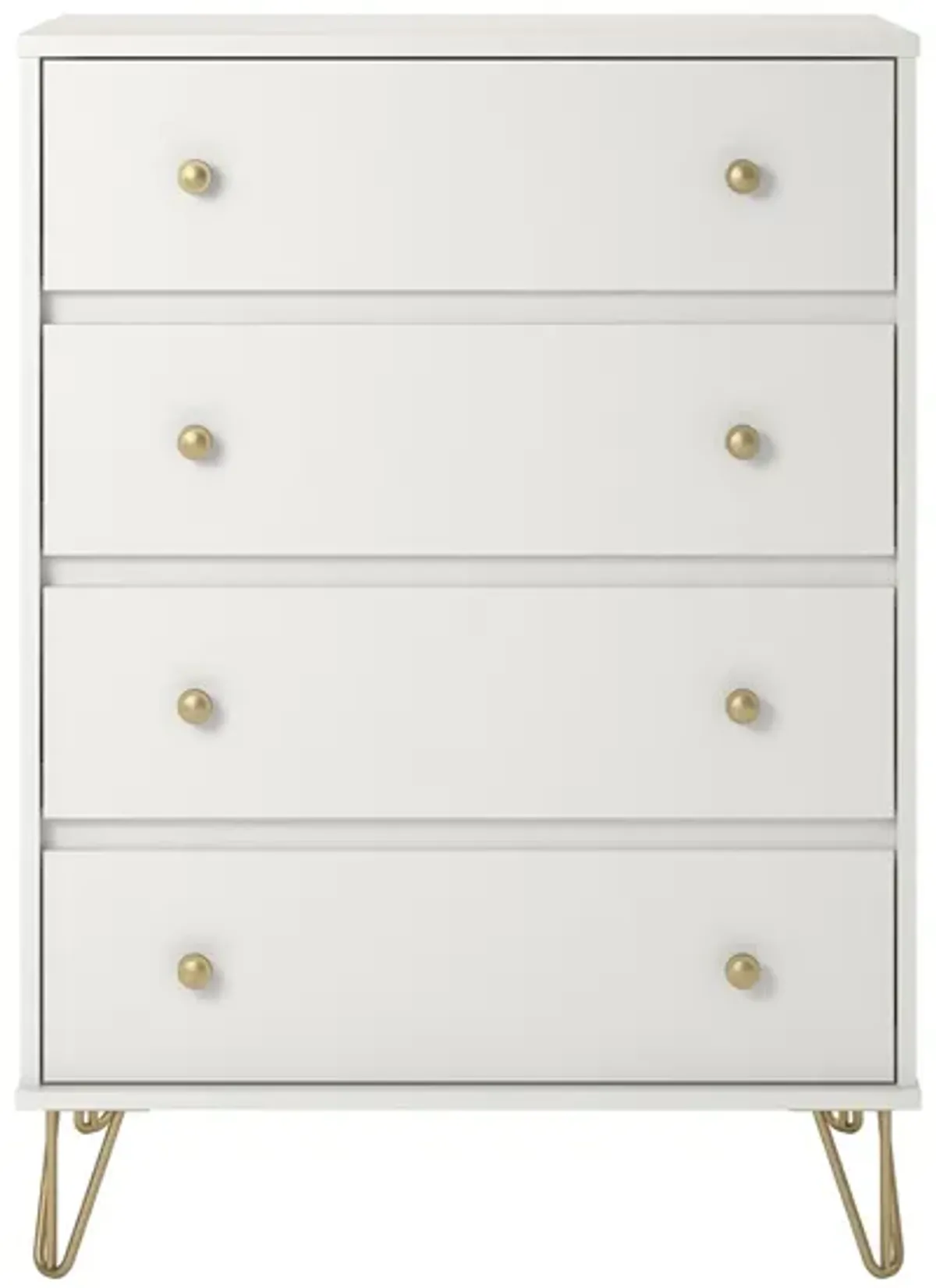 Novogratz Finley Four Drawer Dresser in White by DOREL HOME FURNISHINGS