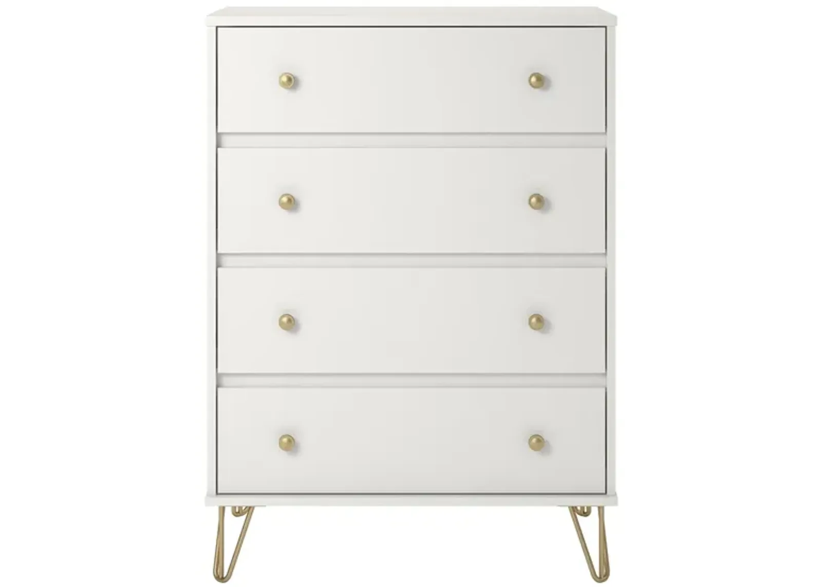 Novogratz Finley Four Drawer Dresser in White by DOREL HOME FURNISHINGS