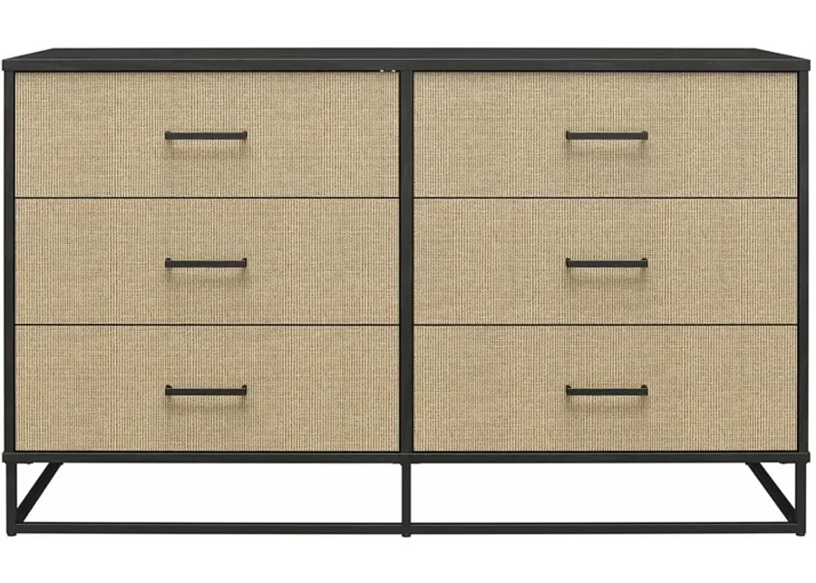 Novogratz Kelly Six Drawer Dresser in Black Oak by DOREL HOME FURNISHINGS