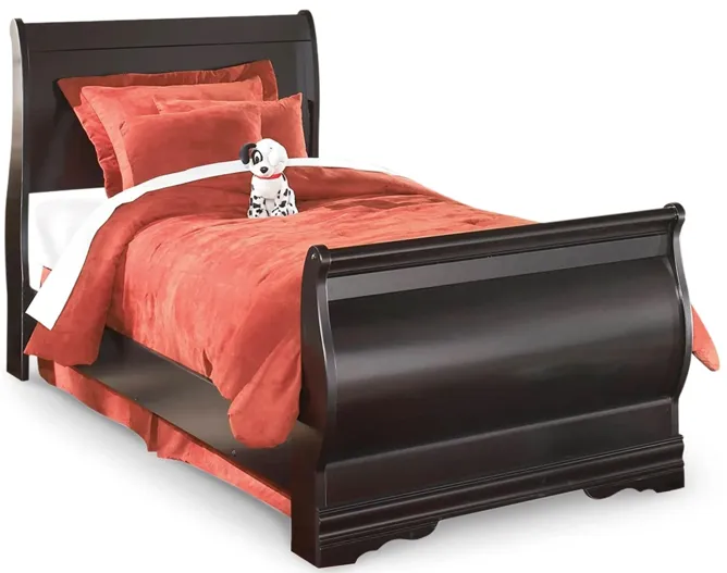 Huey Vineyard Twin Sleigh Bed in Black by Ashley Furniture