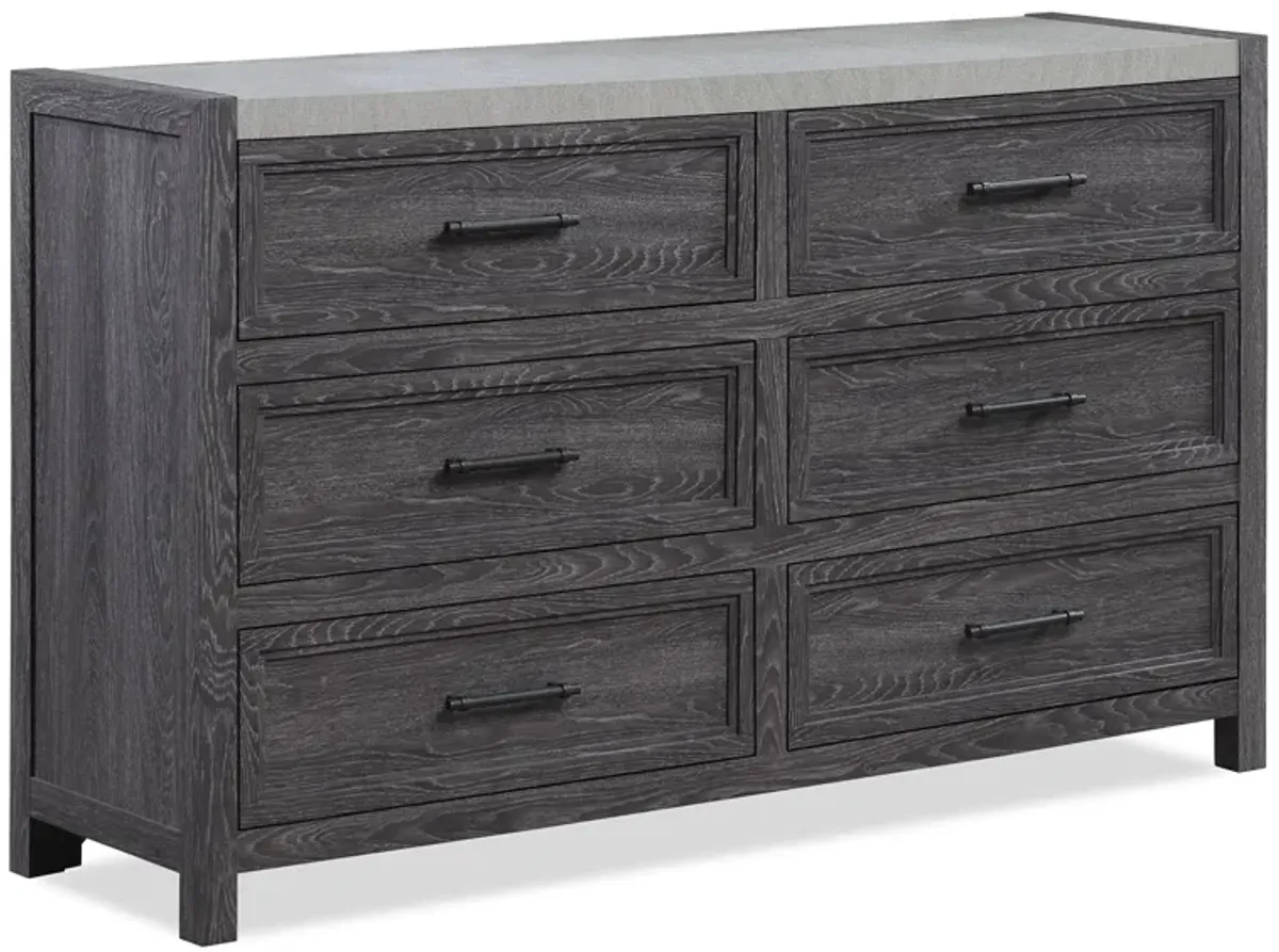 Madsen Dresser in Dark Gray / MILKY color by Crown Mark